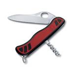 Нож Victorinox 0.8321.MWC Sentinel One Hand 111мм, красно-чёрный, с петлей на лезвии, серрейтор